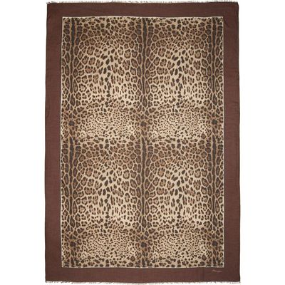 Dolce&Gabbana Dolce&Gabbana Leopard Print Signature Border Scarf