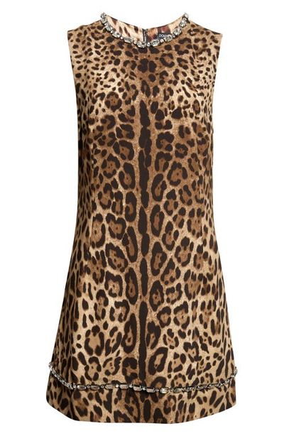 Dolce&Gabbana Dolce&Gabbana Leopard Print Stretch Cady Minidress