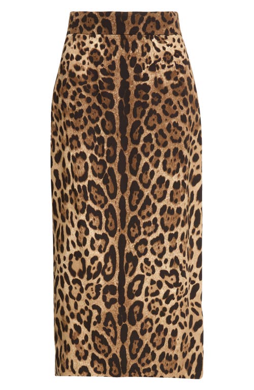 Dolce&Gabbana Dolce&Gabbana Leopard Print Stretch Cady Pencil Skirt