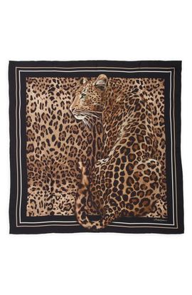 Dolce&Gabbana Dolce&Gabbana Leopard Square Silk Scarf