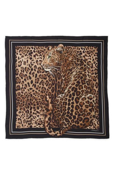 Dolce&Gabbana Dolce&Gabbana Leopard Square Silk Scarf