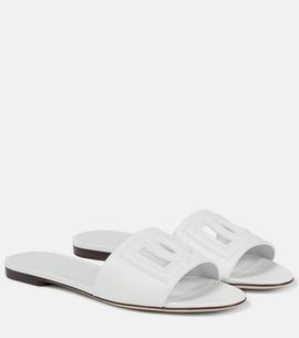 Dolce&Gabbana Dolce&Gabbana Logo cutout leather slides