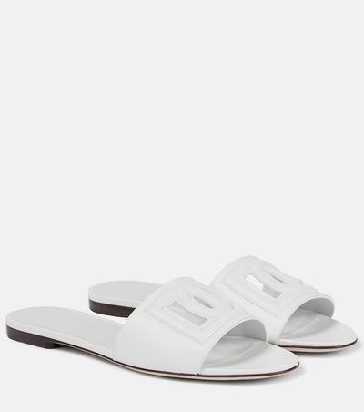 Dolce&Gabbana Dolce&Gabbana Logo cutout leather slides