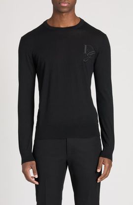 Dolce&Gabbana Dolce&Gabbana Logo Long Sleeve Cashmere Knit Top