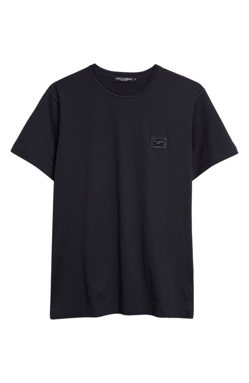 Dolce&Gabbana Dolce&Gabbana Logo Plate Crewneck Cotton T-Shirt