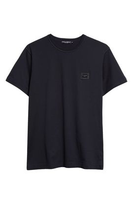 Dolce&Gabbana Dolce&Gabbana Logo Plate Crewneck Cotton T-Shirt