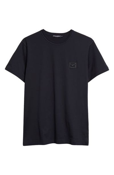 Dolce&Gabbana Dolce&Gabbana Logo Plate Crewneck Cotton T-Shirt
