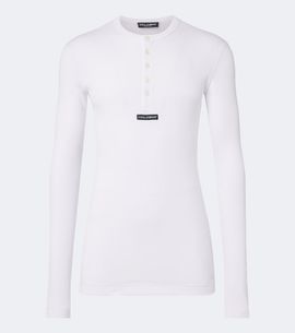 Dolce&Gabbana Dolce&Gabbana Logo ribbed-knit cotton Henley shirt