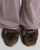 Dolce&Gabbana Dolce&Gabbana Logo suede-trimmed shearling mules - 3