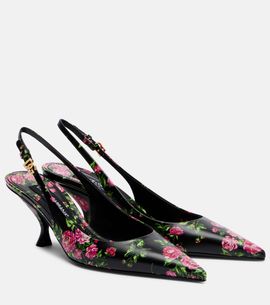 Dolce&Gabbana Dolce&Gabbana Lollo 60 floral leather slingback pumps