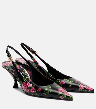 Dolce&Gabbana Dolce&Gabbana Lollo 60 floral leather slingback pumps