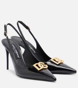 Dolce&Gabbana Dolce&Gabbana Lollo DG patent leather slingback pumps
