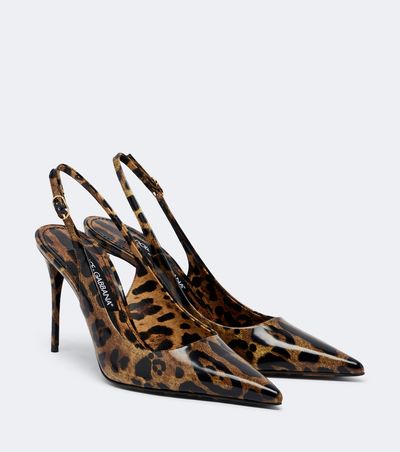 Dolce&Gabbana Dolce&Gabbana Lollo leopard-print leather slingback pumps