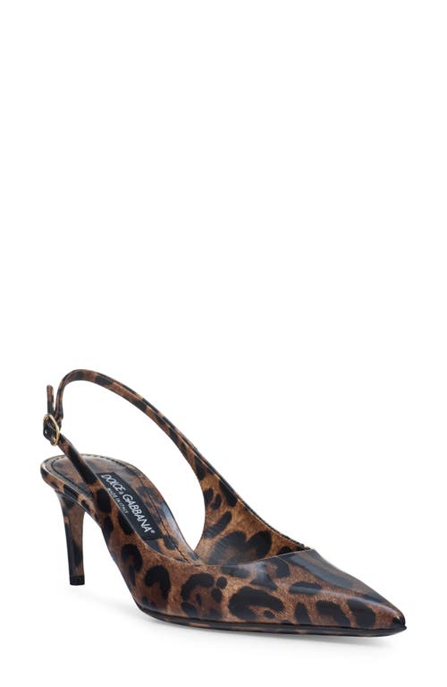 Dolce&Gabbana Dolce&Gabbana Lollo Leopard Print Pointed Toe Slingback Pump