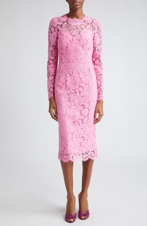 Dolce&Gabbana Dolce&Gabbana Long Sleeve Cordonetto Lace Sheath Dress