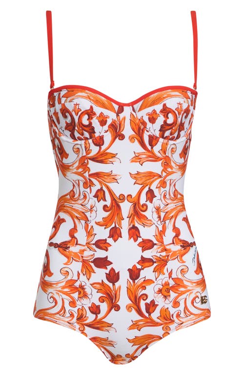 Dolce&Gabbana Dolce&Gabbana Majolica Balconette One-Piece Swimsuit