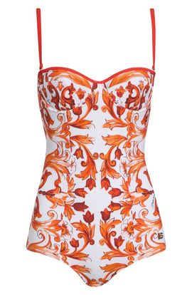 Dolce&Gabbana Dolce&Gabbana Majolica Balconette One-Piece Swimsuit