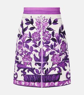 Dolce&Gabbana Dolce&Gabbana Majolica cotton and linen-blend miniskirt
