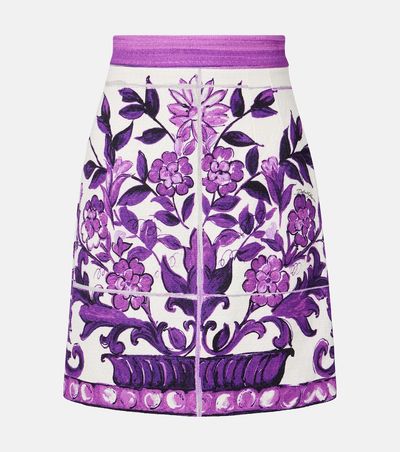 Dolce&Gabbana Dolce&Gabbana Majolica cotton and linen-blend miniskirt