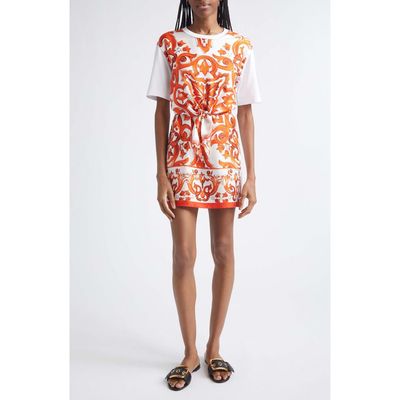 Dolce&Gabbana Dolce&Gabbana Majolica Cotton Jersey T-Shirt Dress