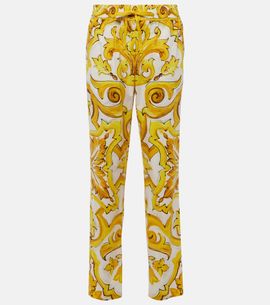 Dolce&Gabbana Dolce&Gabbana Majolica high-rise cotton straight pants