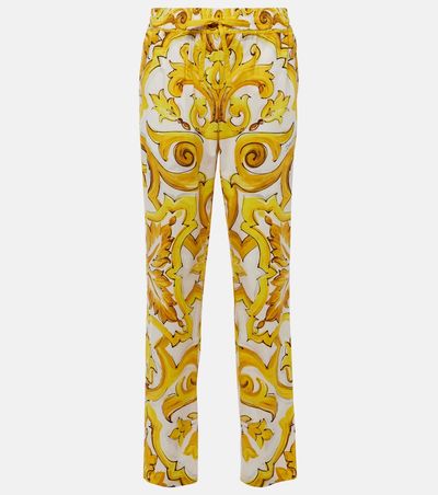 Dolce&Gabbana Dolce&Gabbana Majolica high-rise cotton straight pants