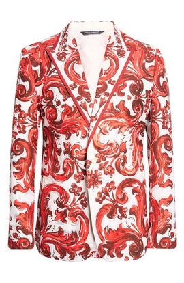 Dolce&Gabbana Dolce&Gabbana Majolica Print Cotton & Silk Jacquard Jacket