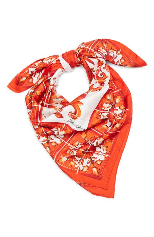 Dolce&Gabbana Dolce&Gabbana Majolica Print Silk Square Scarf