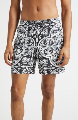 Dolce&Gabbana Dolce&Gabbana Majolica Print Swim Trunks