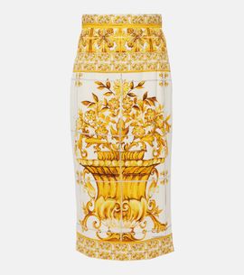 Dolce&Gabbana Dolce&Gabbana Majolica silk-blend midi skirt