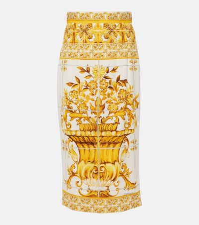 Dolce&Gabbana Dolce&Gabbana Majolica silk-blend midi skirt