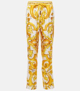 Dolce&Gabbana Dolce&Gabbana Majolica silk straight pants