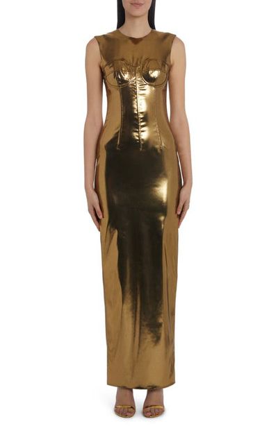 Dolce&Gabbana Dolce&Gabbana Metallic Bustier Column Gown