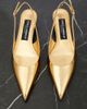 Dolce&Gabbana Dolce&Gabbana Metallic patent leather slingback pumps - 6