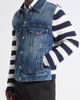 Dolce&Gabbana Dolce&Gabbana Mixed Media Stripe Wool & Cotton Denim Cardigan Jacket - 4
