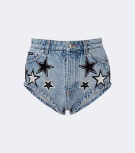 Dolce&Gabbana Dolce&Gabbana Patch-appliqué denim micro shorts