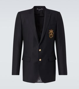 Dolce&Gabbana Dolce&Gabbana Patch-appliqué wool and silk blazer