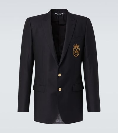 Dolce&Gabbana Dolce&Gabbana Patch-appliqué wool and silk blazer