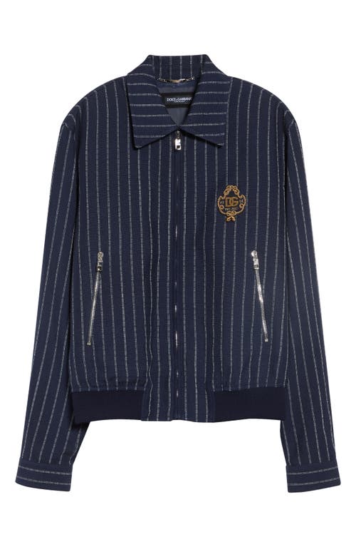 Dolce&Gabbana Dolce&Gabbana Pinstripe Embroidered Harrington Jacket
