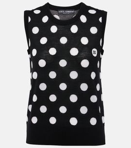 Dolce&Gabbana Dolce&Gabbana Polka-dot wool and silk tank top