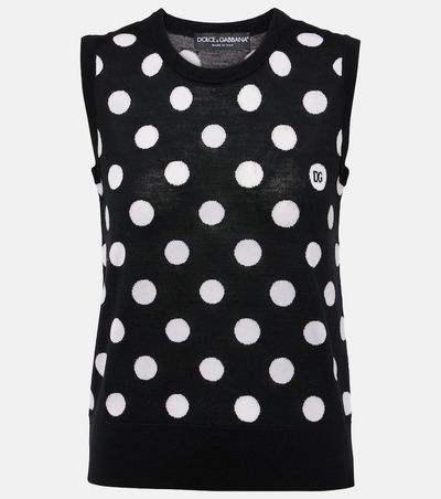 Dolce&Gabbana Dolce&Gabbana Polka-dot wool and silk tank top