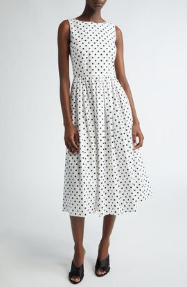 Dolce&Gabbana Dolce&Gabbana Polka Dot Sleeveless Cotton Midi Dress