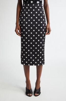 Dolce&Gabbana Dolce&Gabbana Polka Dot Stretch Silk Pencil Skirt