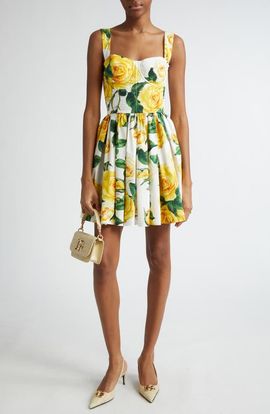 Dolce&Gabbana Dolce&Gabbana Rose Print Corset Bodice Minidress