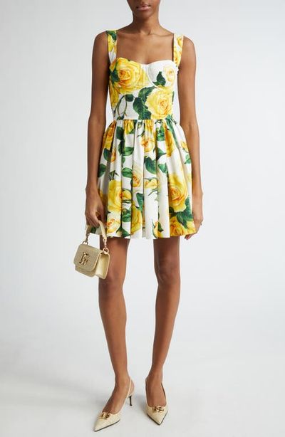 Dolce&Gabbana Dolce&Gabbana Rose Print Corset Bodice Minidress