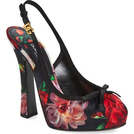 Dolce&Gabbana Dolce&Gabbana Rose Print Slingback Pump