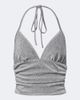Dolce&Gabbana Dolce&Gabbana Ruched halterneck lamé top - 1