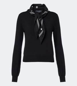 Dolce&Gabbana Dolce&Gabbana Scarf-detail wool and silk-blend sweater
