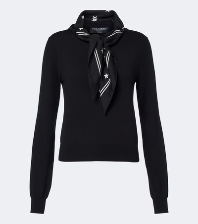 Dolce&Gabbana Dolce&Gabbana Scarf-detail wool and silk-blend sweater