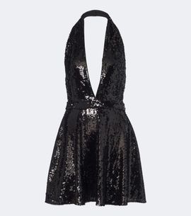 Dolce&Gabbana Dolce&Gabbana Sequined halterneck open-back minidress